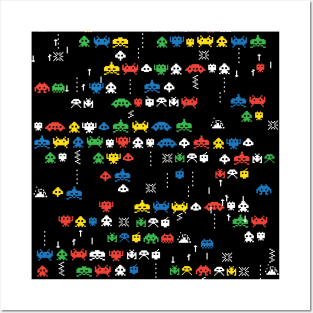 Retro Video Game Space Invaders Arcade Geek BoomBoomInk Posters and Art